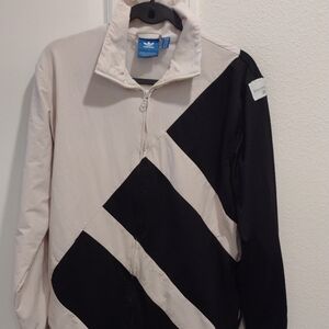 Adidas Men's Black and White Old School Windbreaker
